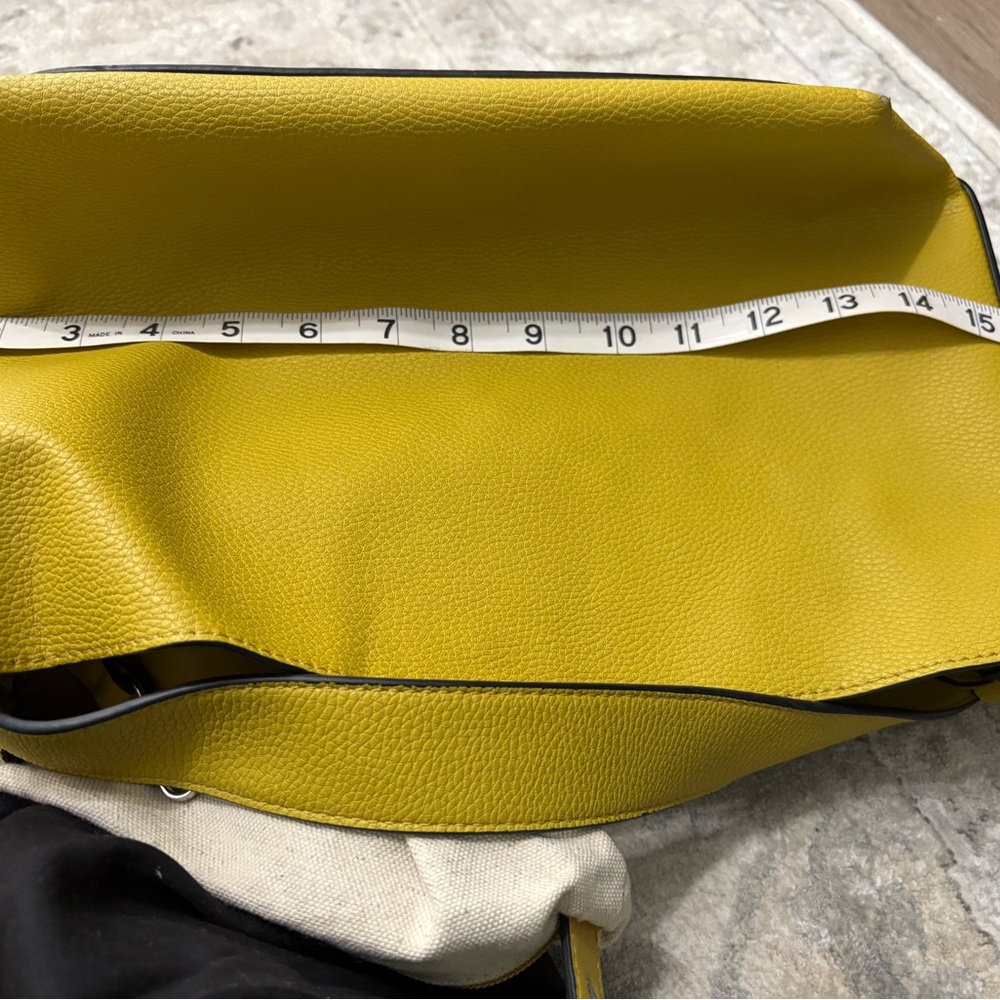 Yellow Leather Shoulder Bag - Picture 9 of 11